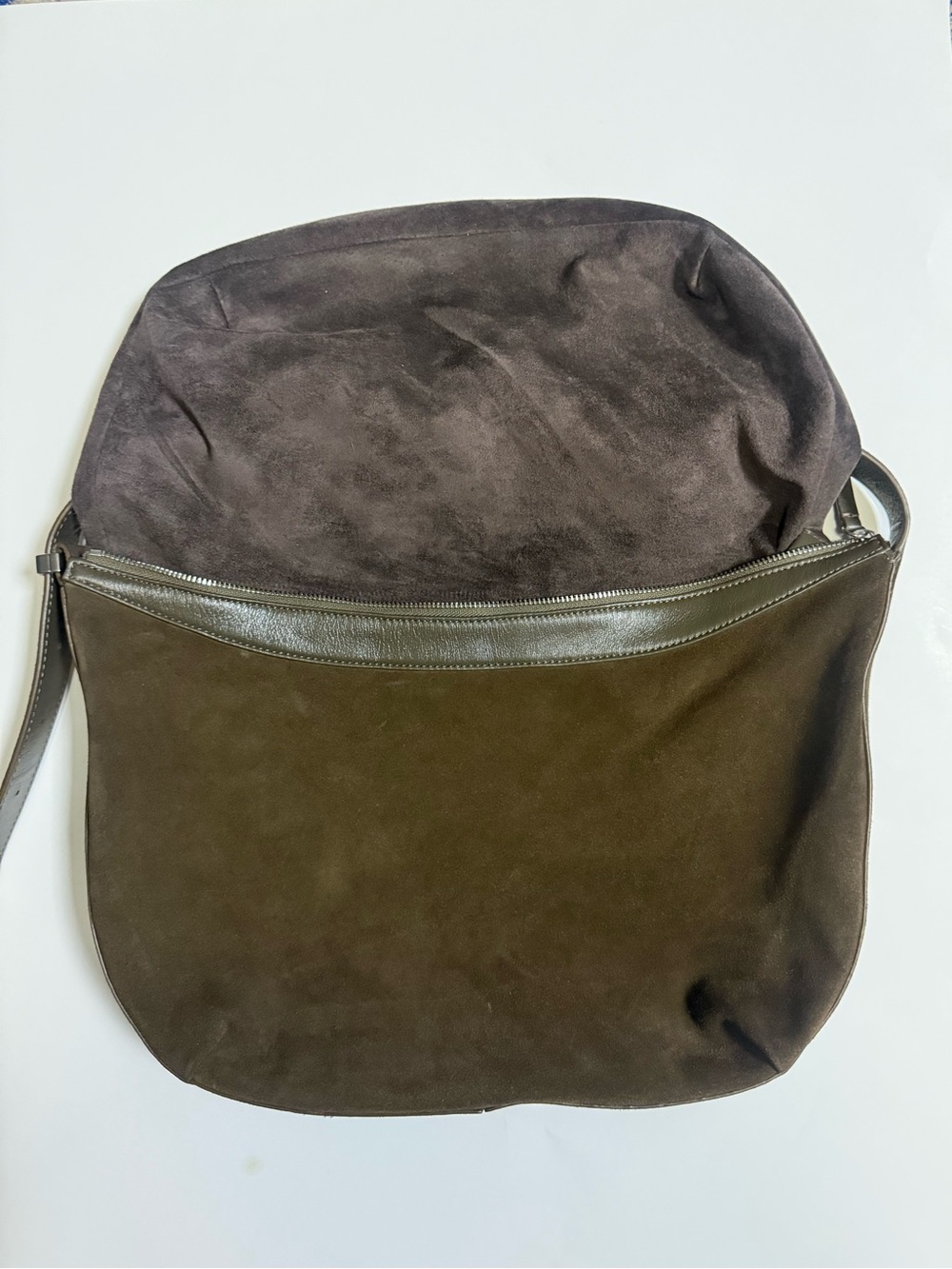 STAUD Dark Brown Suede Shoulder Bag - Picture 6 of 12
